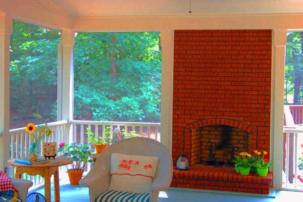 porch fireplace